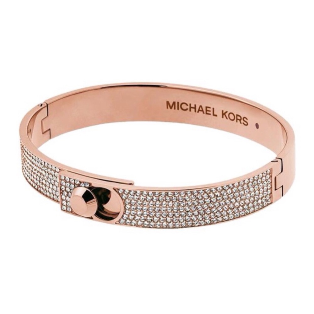 $175 Michael Kors Rosegoldtone Crystal Pave Bangle
